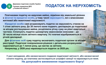 Податок на нерухомість: порядок обчислення та строки сплати