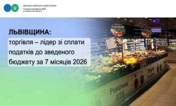 Львівщина: торгівля – лідер зі сплати податків до зведеного бюджету за 7 місяців цього року